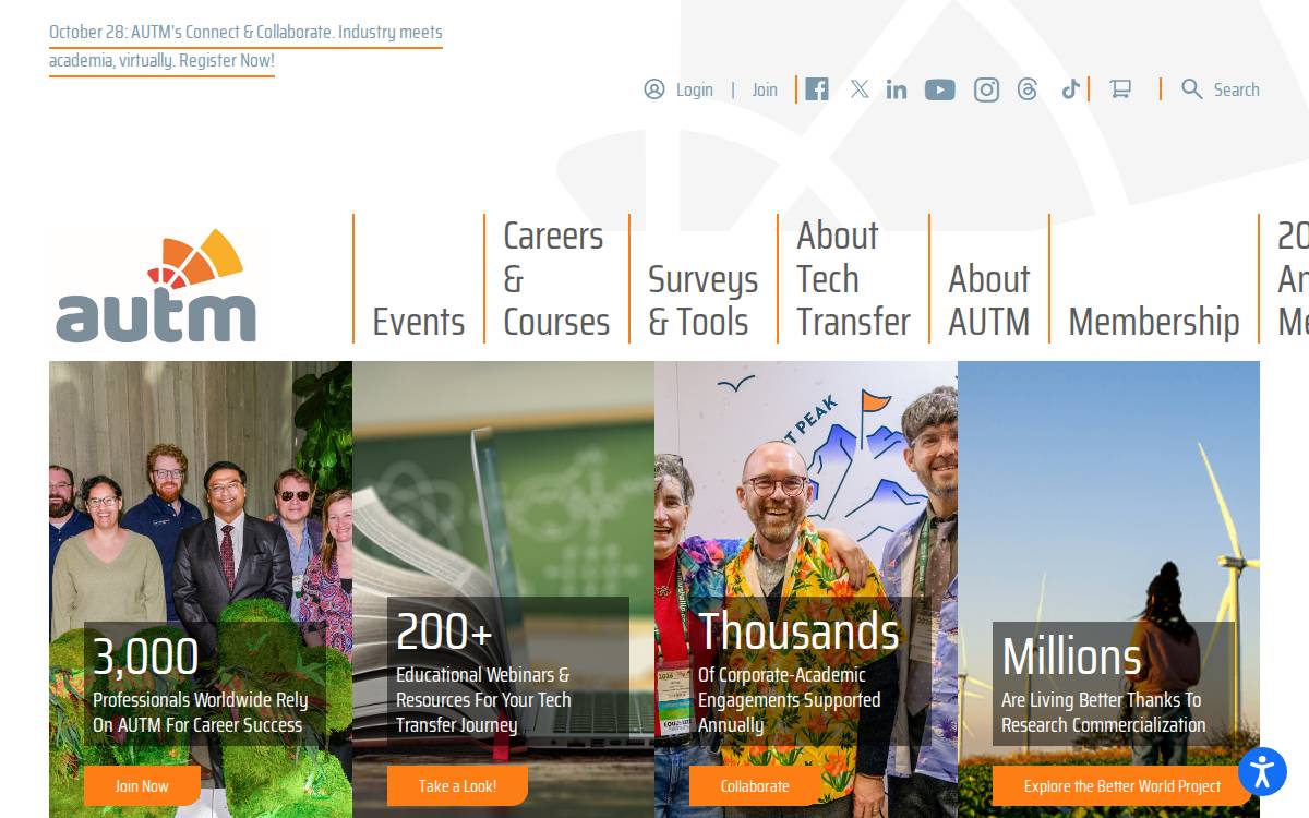 Autm website preview
