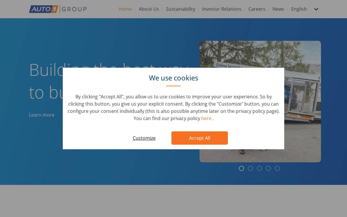 Auto1 Group website preview