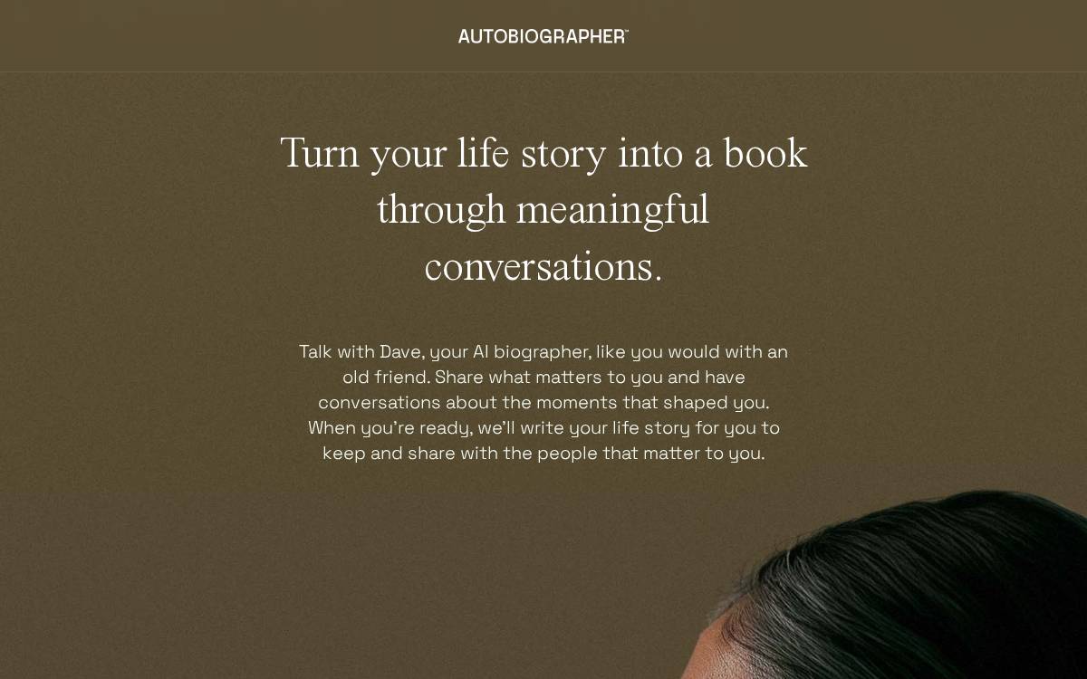 Autobiographer website preview