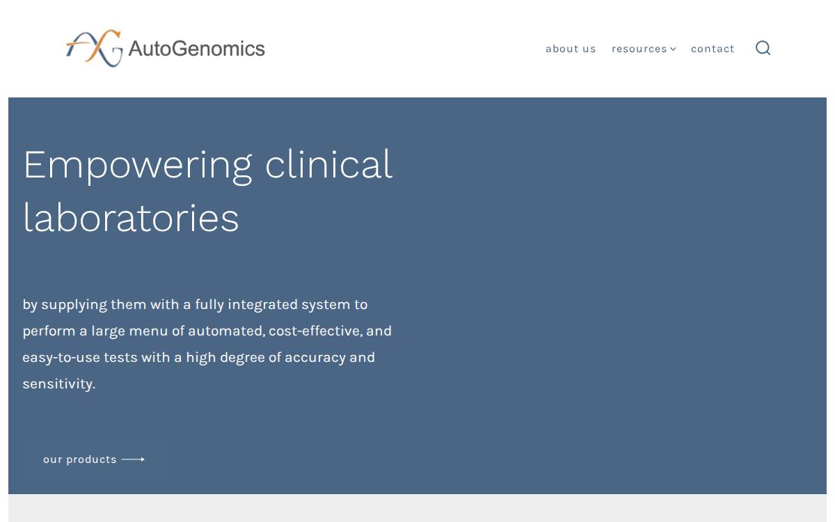 Autogenomics website preview