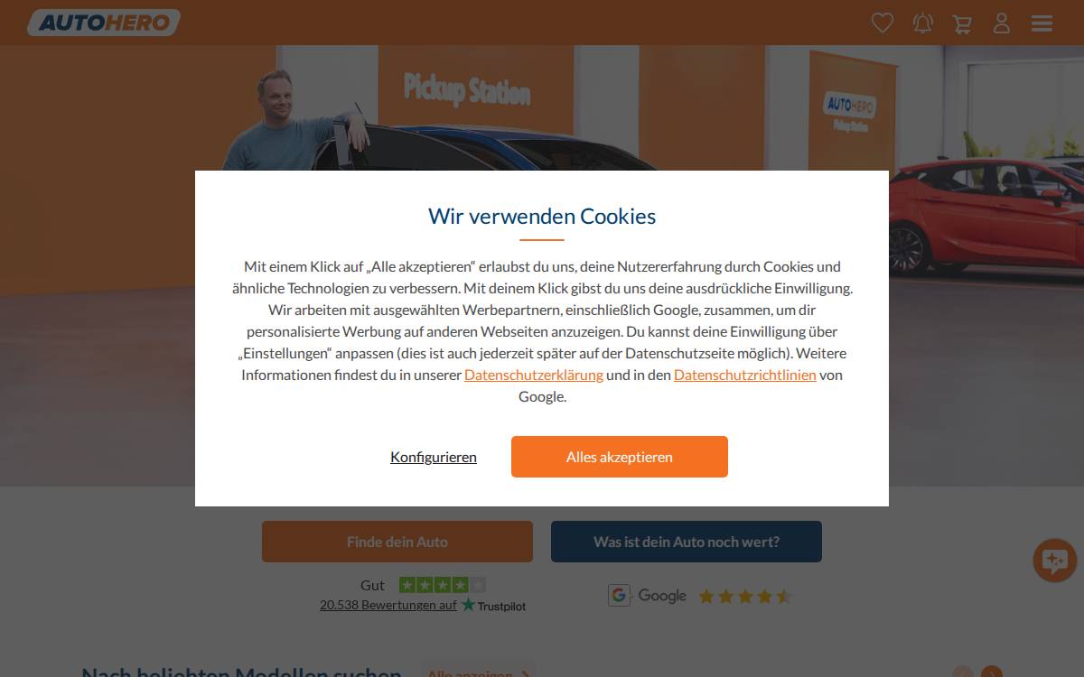Autohero website preview