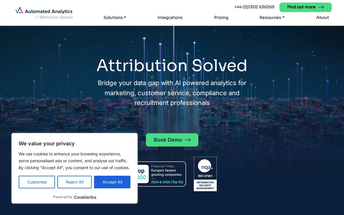Automated Analytics website preview