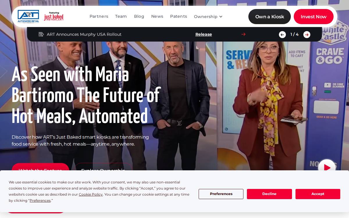 Automated Retail Technologies website preview