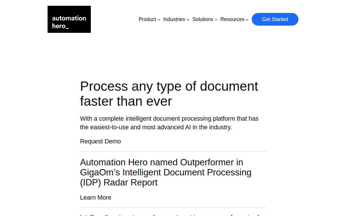Automation Hero website preview
