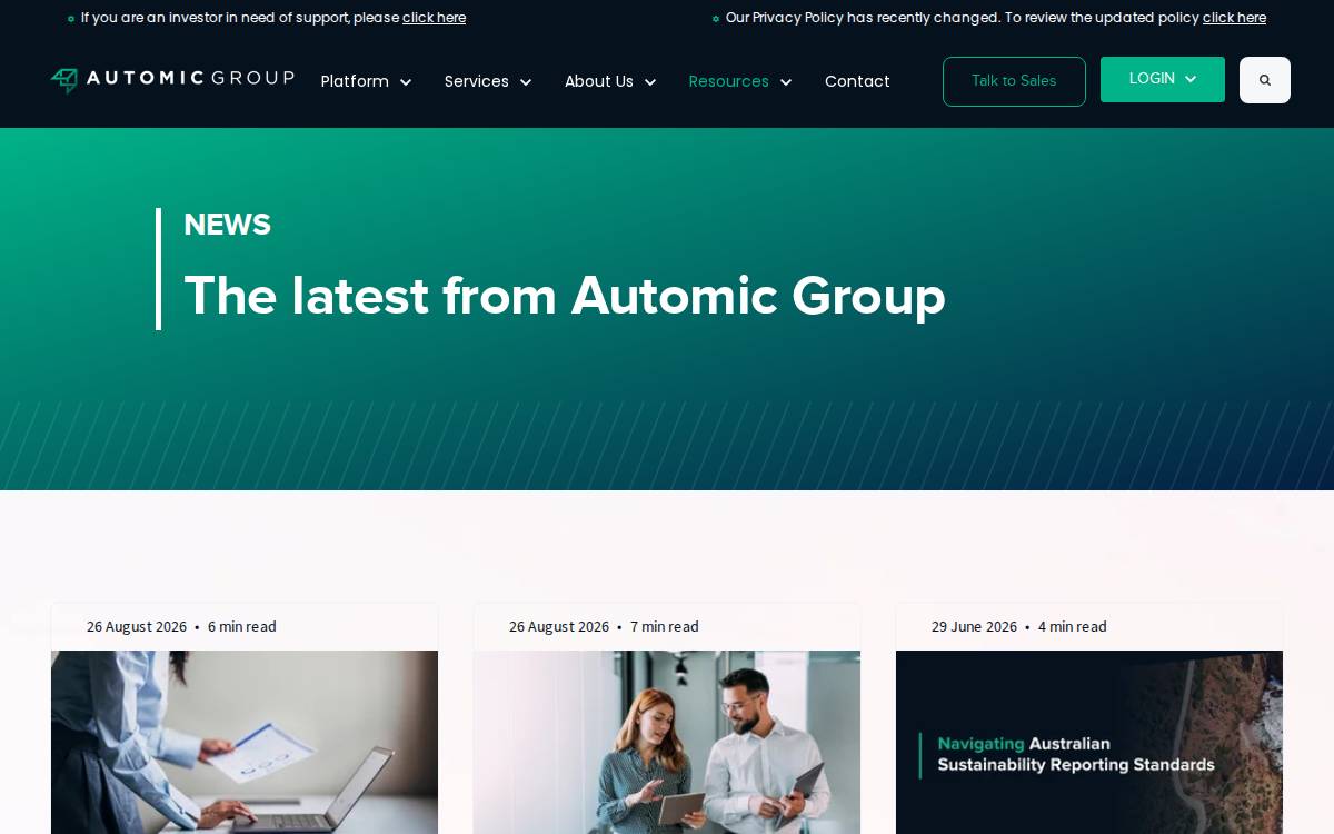 Automic Group website preview
