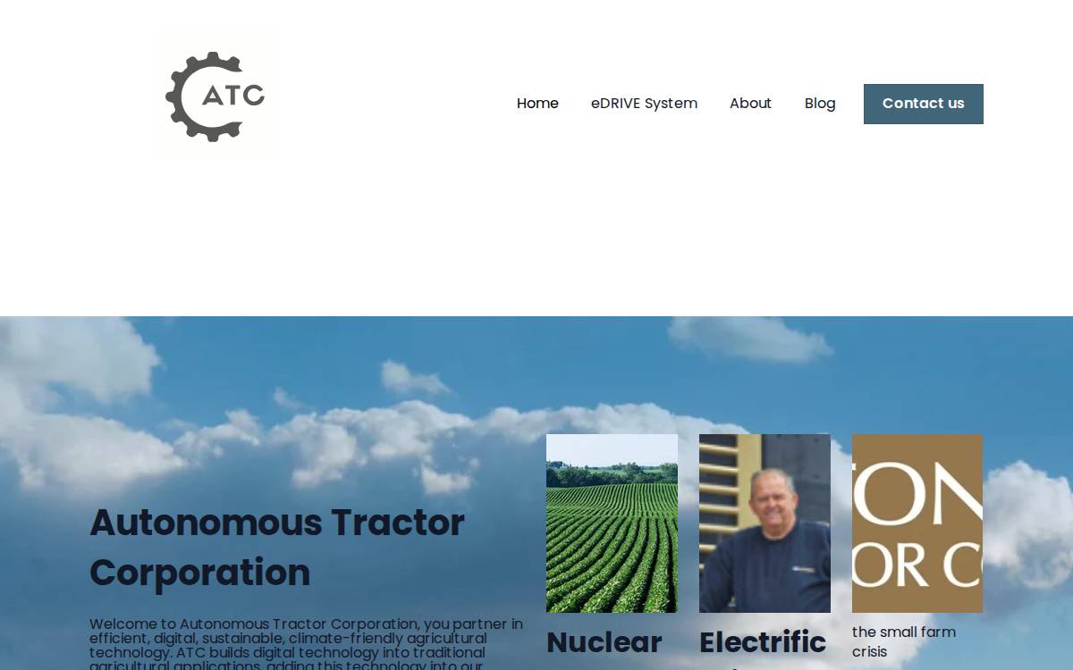 Autonomous Tractor website preview