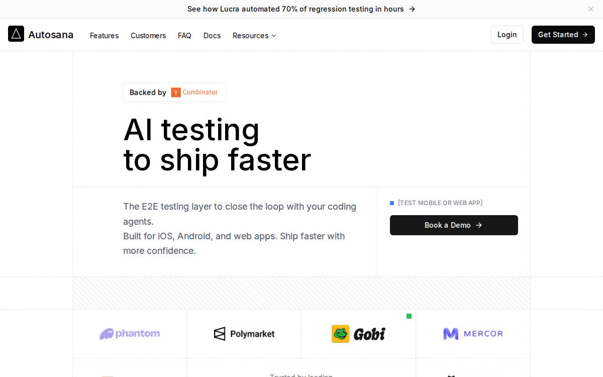Autosana website preview