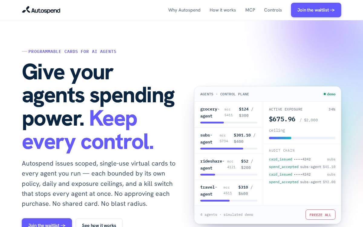 AutoSpend website preview