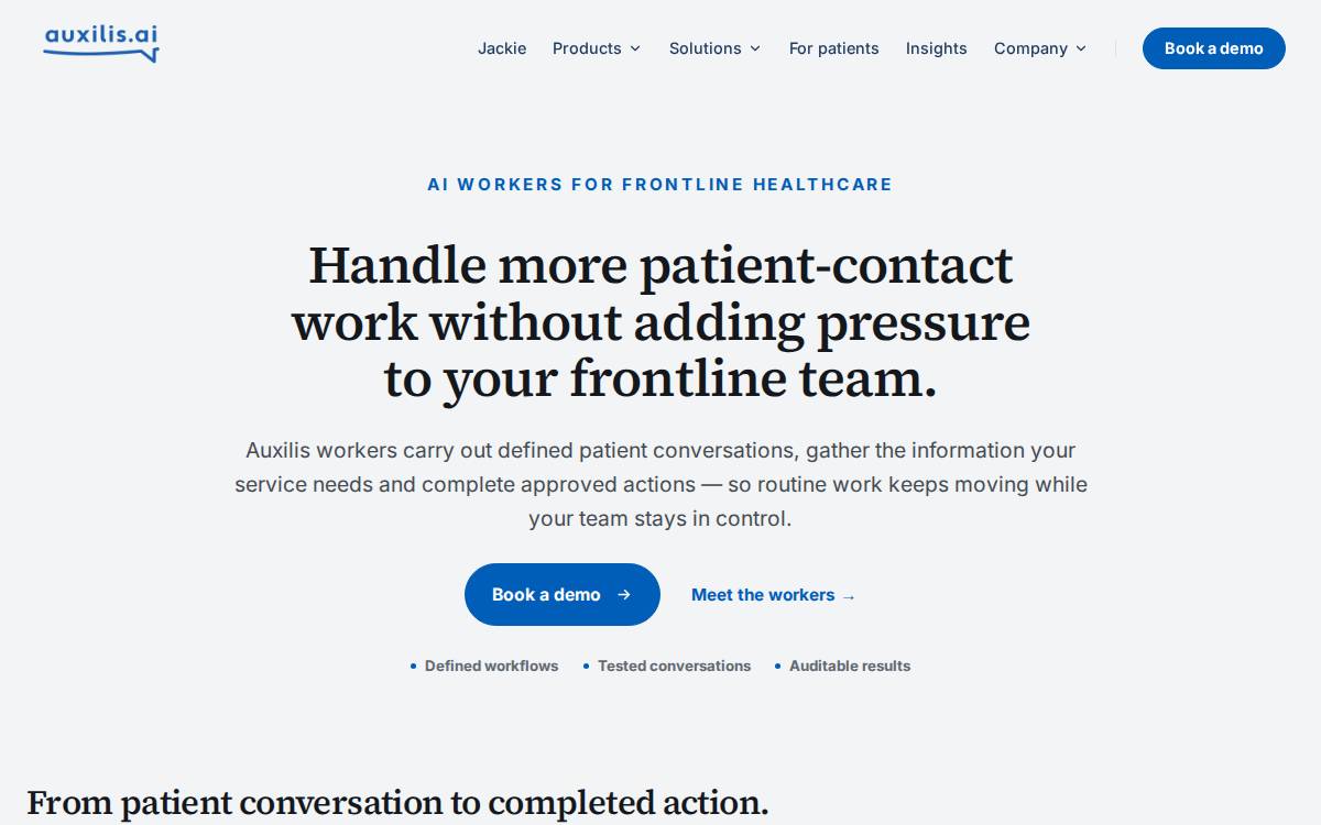 Auxilis website preview