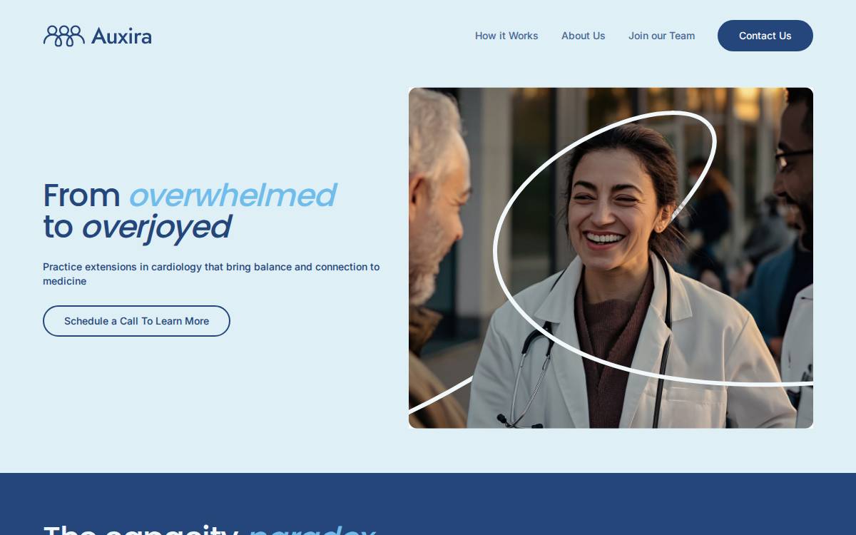 Auxirahealth website preview