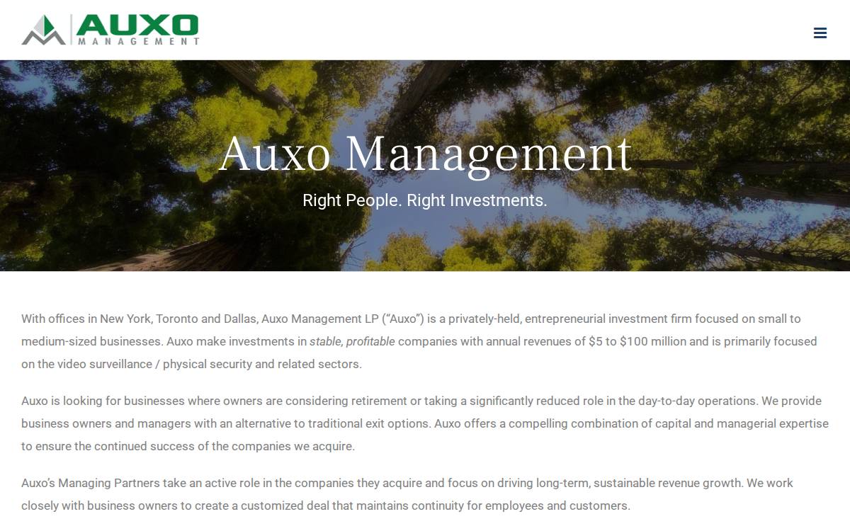 Auxo website preview