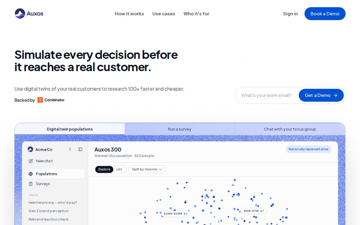Auxos website preview
