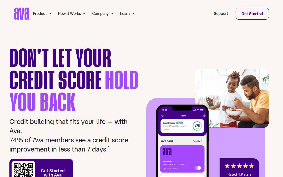 Ava Finance website preview