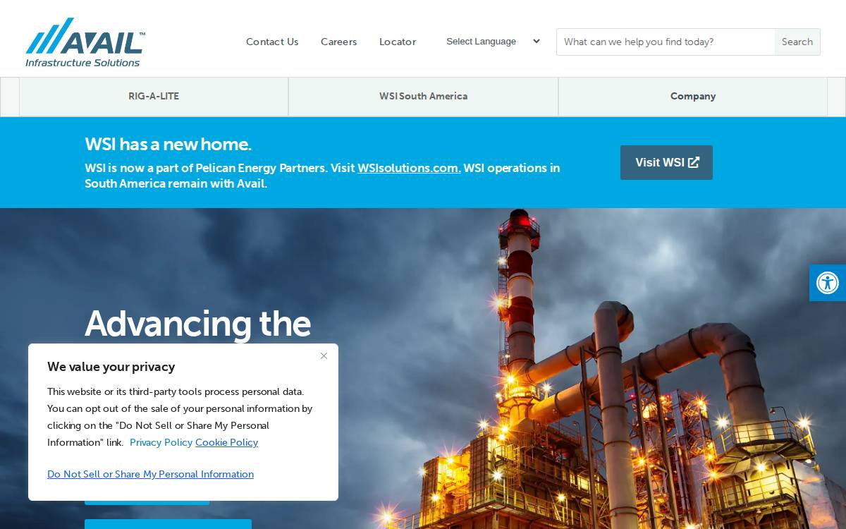 Avail Infrastructure Solutions website preview