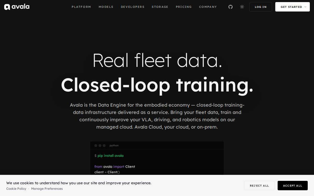 Avala website preview