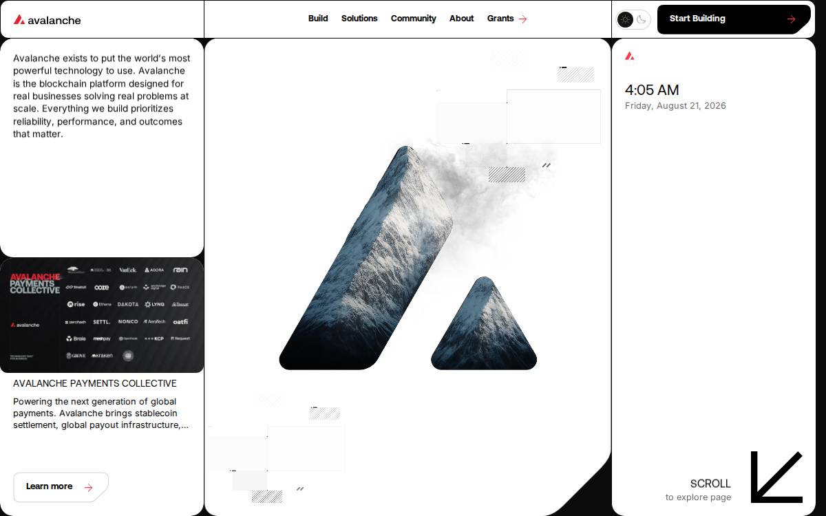 Avalanche website preview