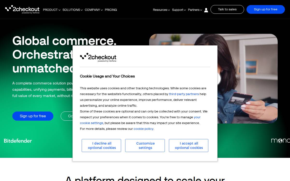 Avangate website preview