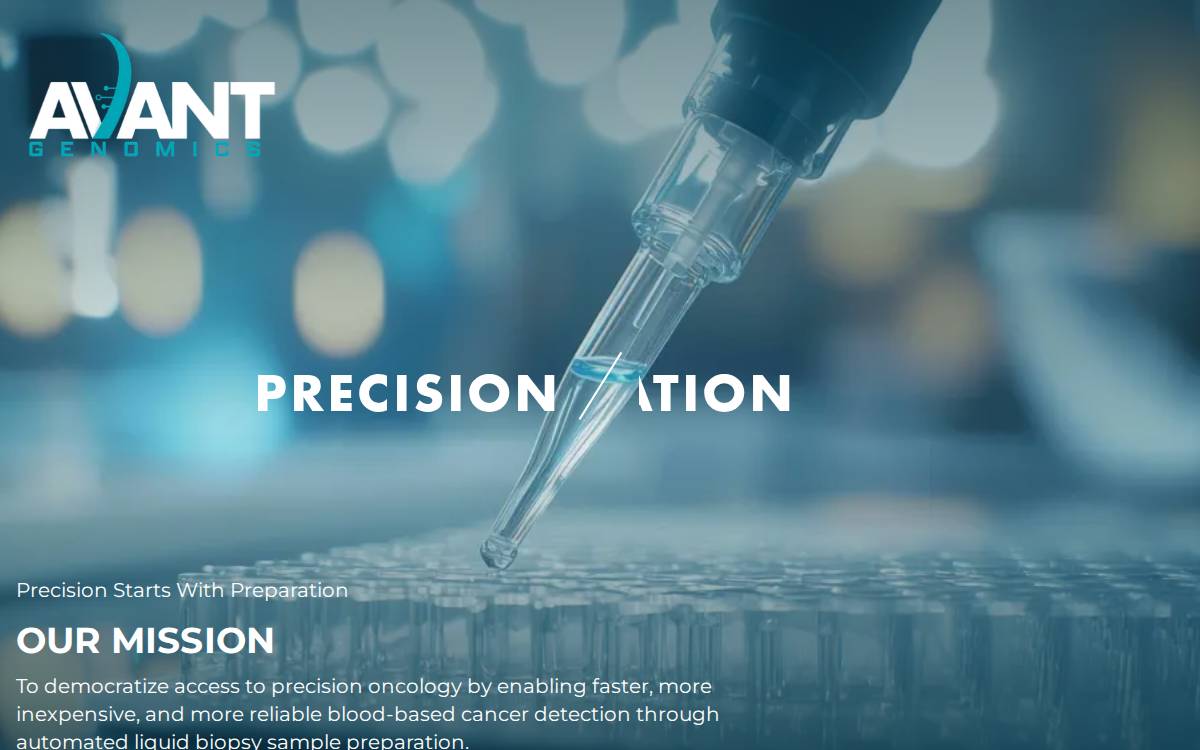 Avant Genomics website preview