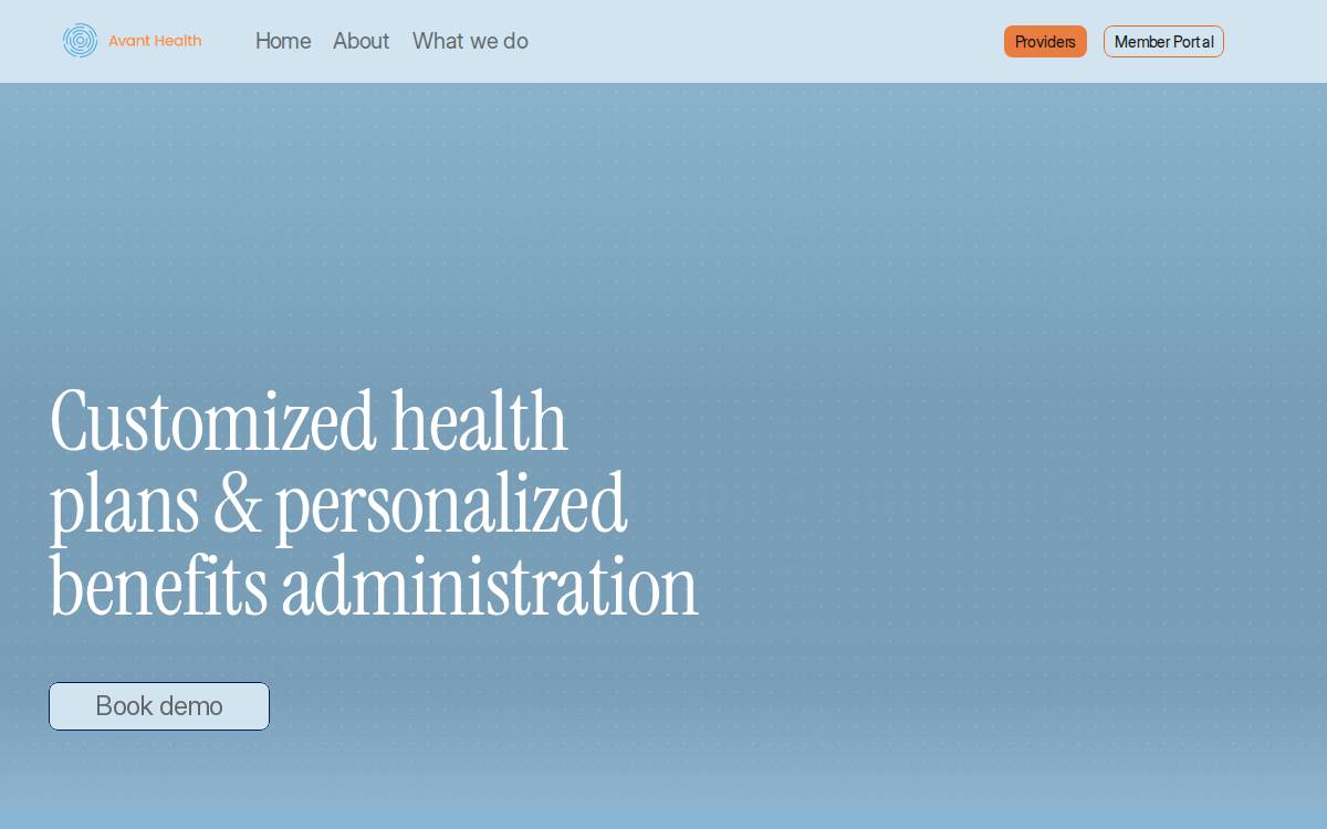 Avant Health website preview