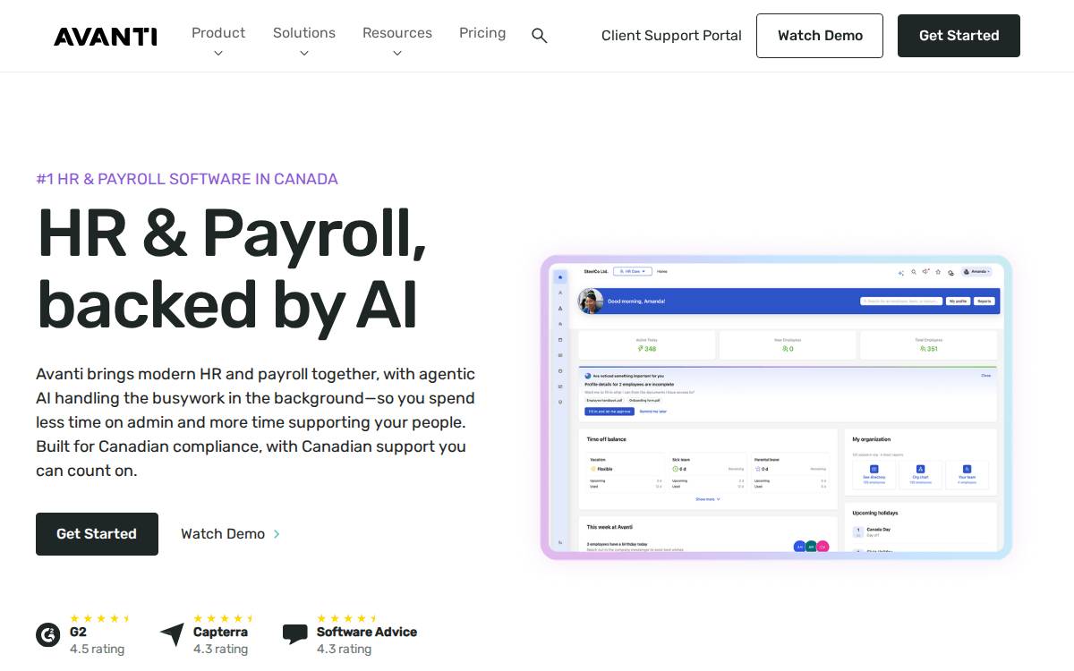 Avanti website preview