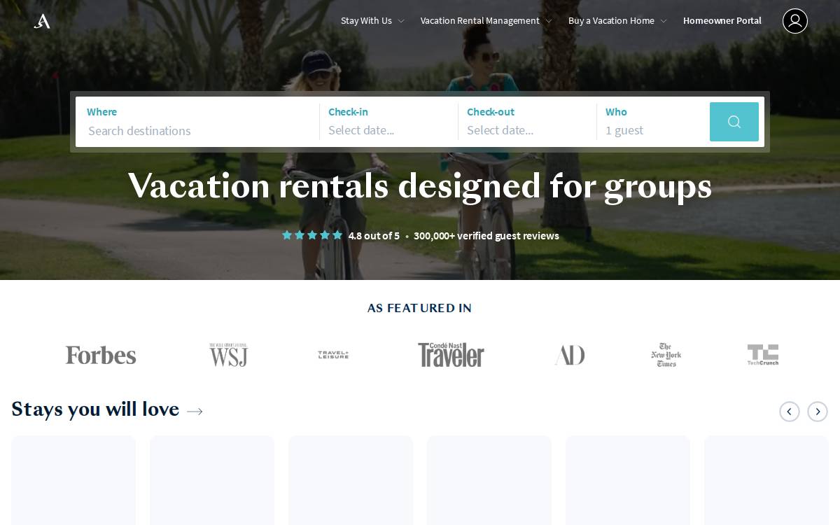 AvantStay website preview