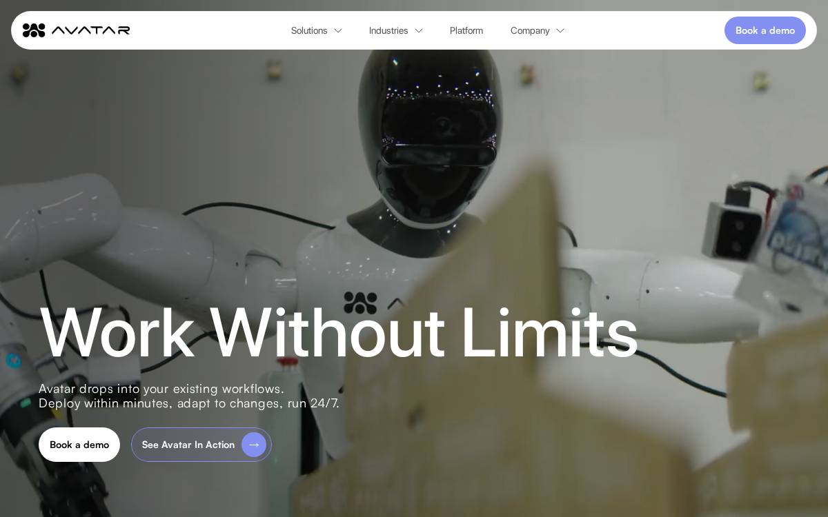 Avatarrobotics website preview