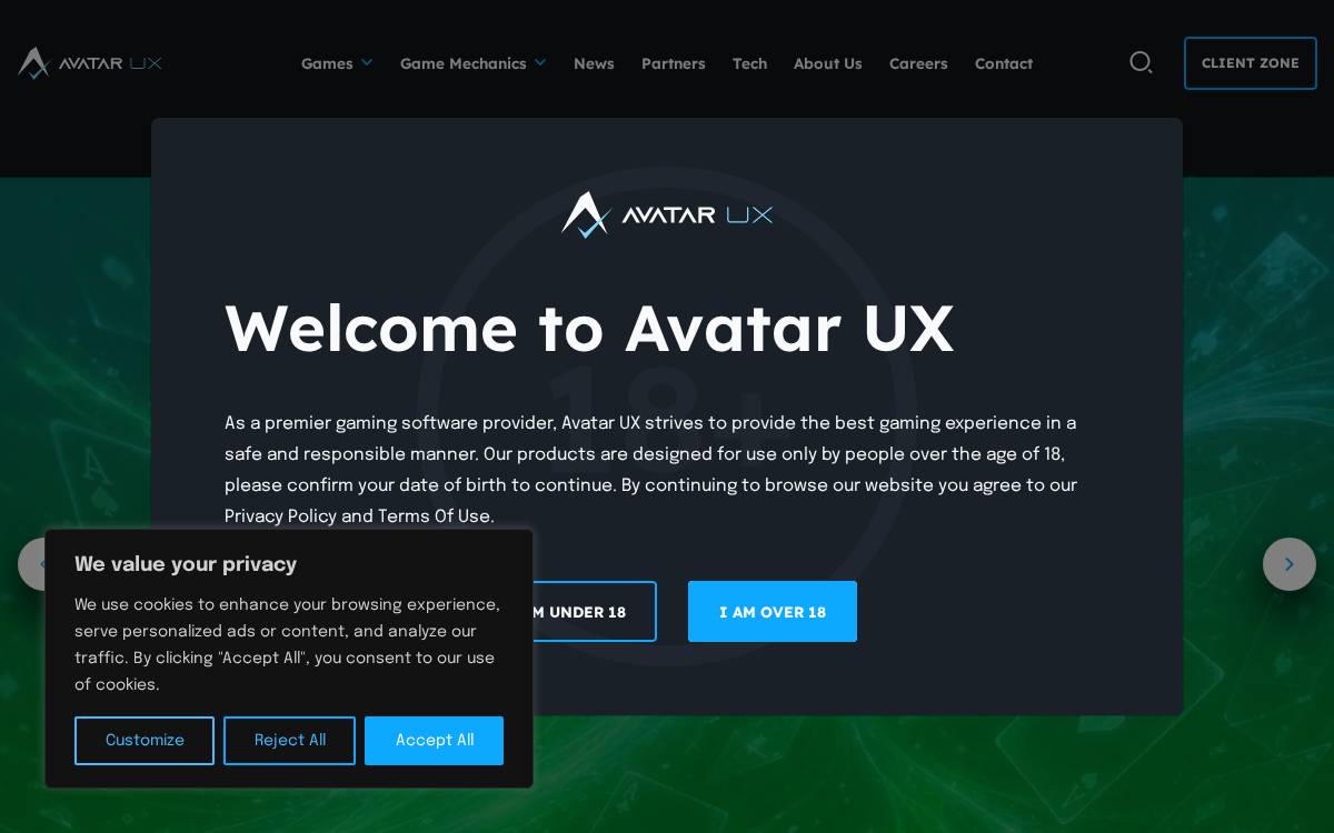 Avatarux website preview