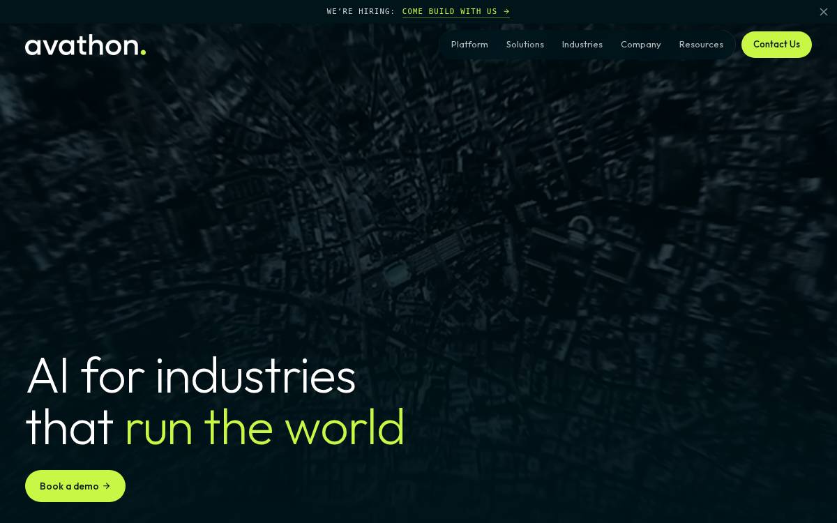 Avathon (spark) website preview