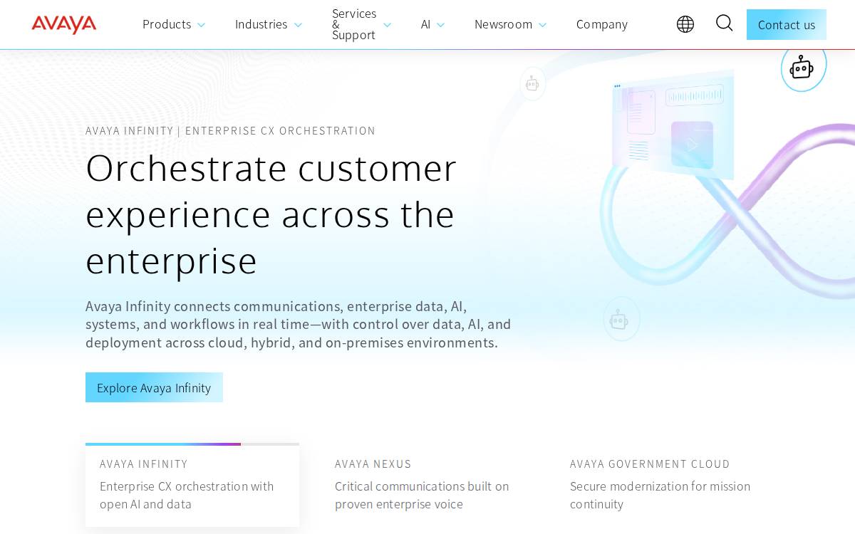 Avaya website preview