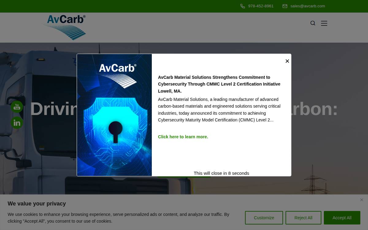 AvCarb website preview