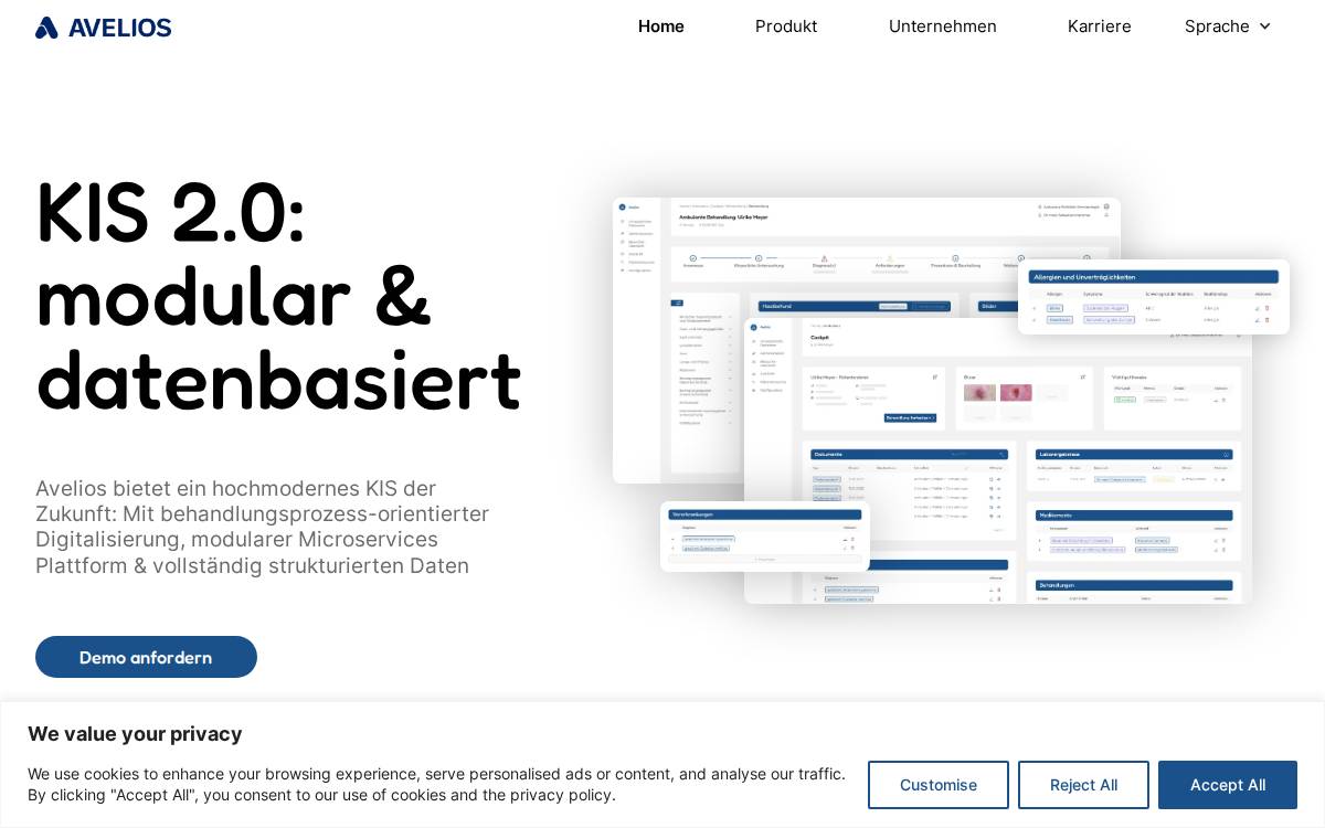 Avelios website preview