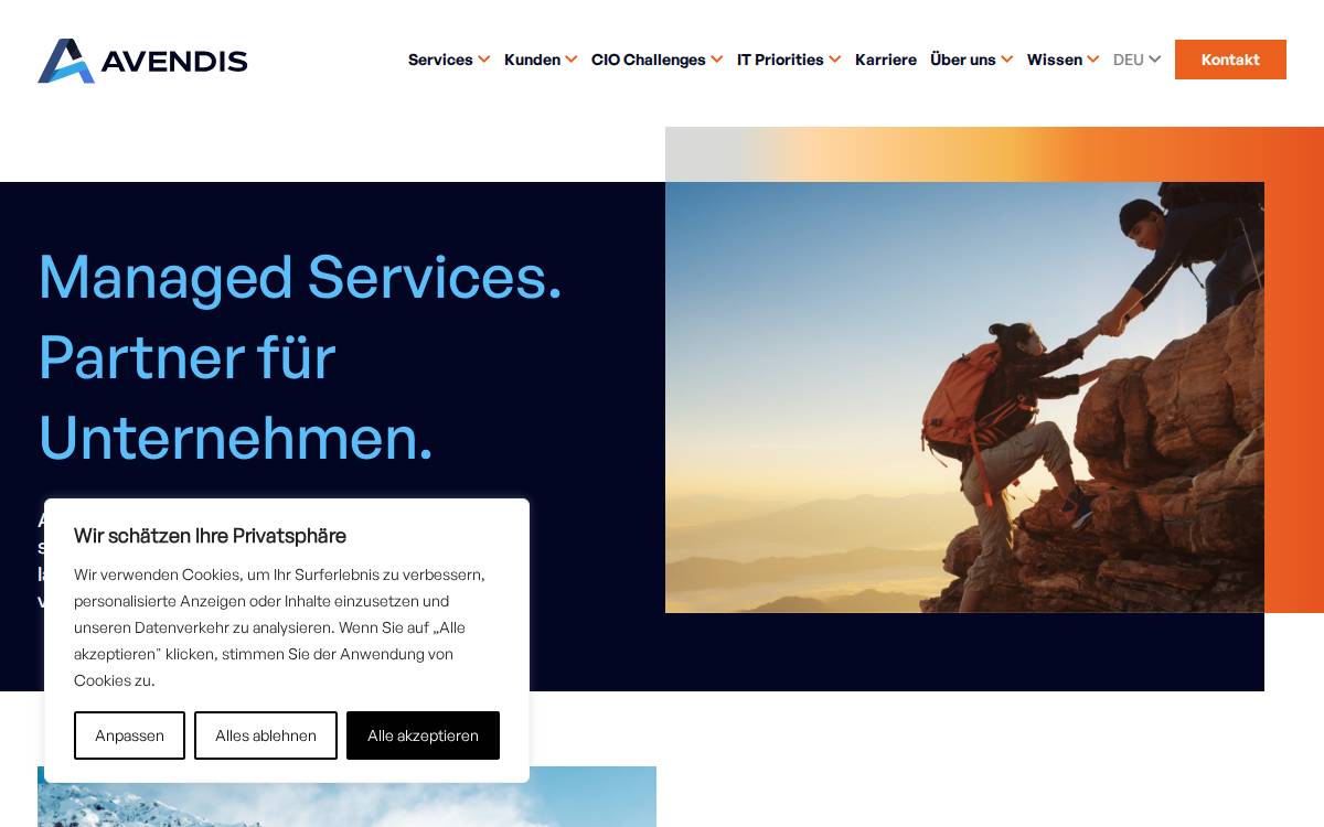 Avendis website preview