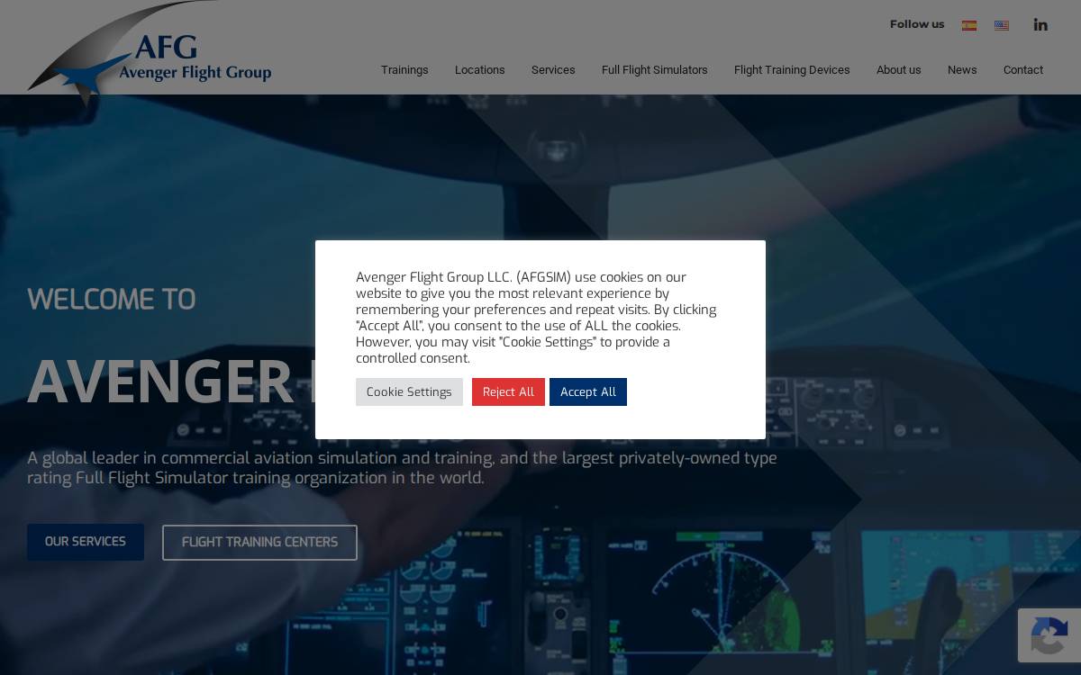 Avenger Flight Group website preview