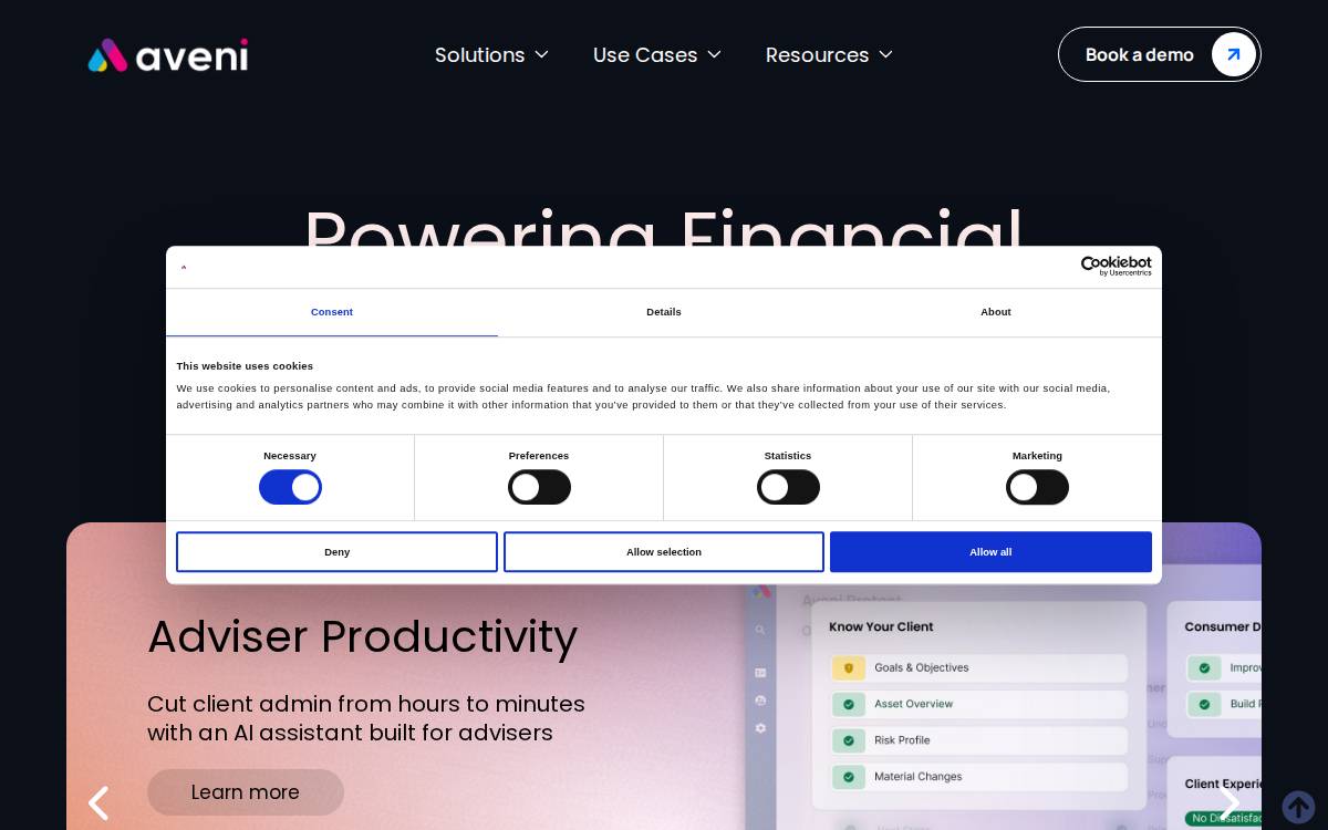 Aveni website preview