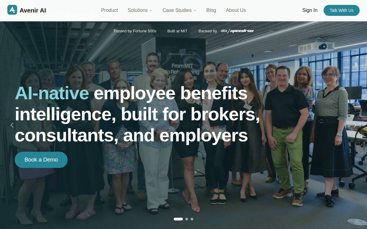 Avenir website preview