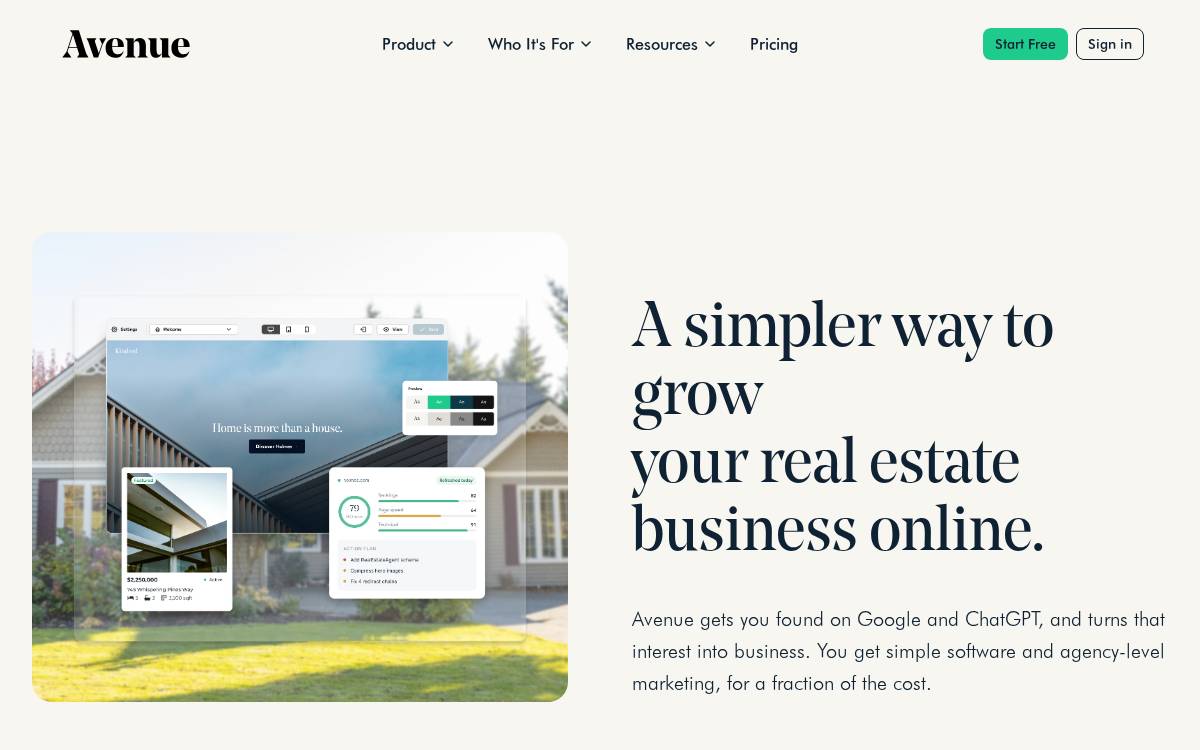 Avenue website preview