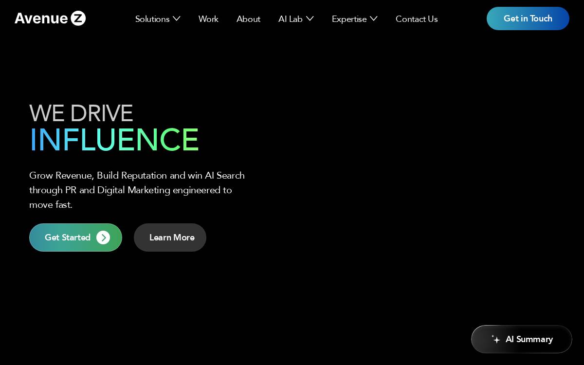 Avenuez website preview