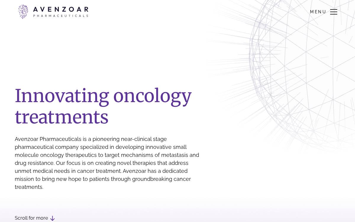 Avenzoar Pharmaceuticals website preview