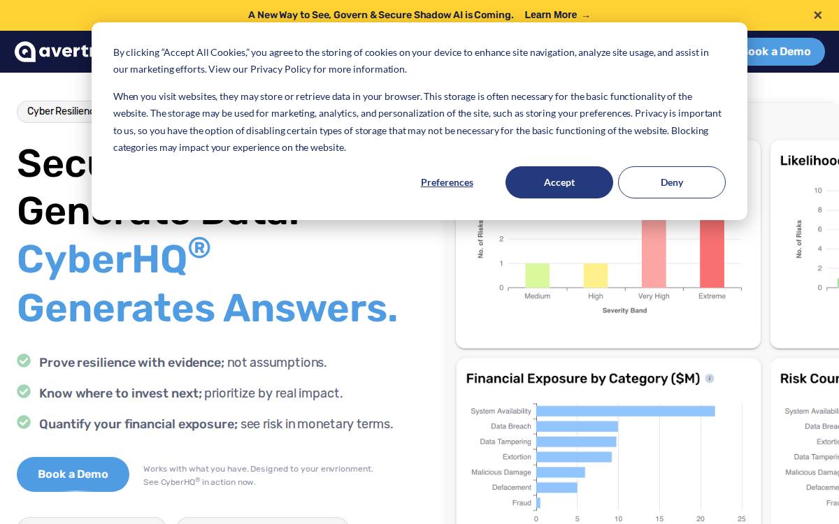 Avertro website preview