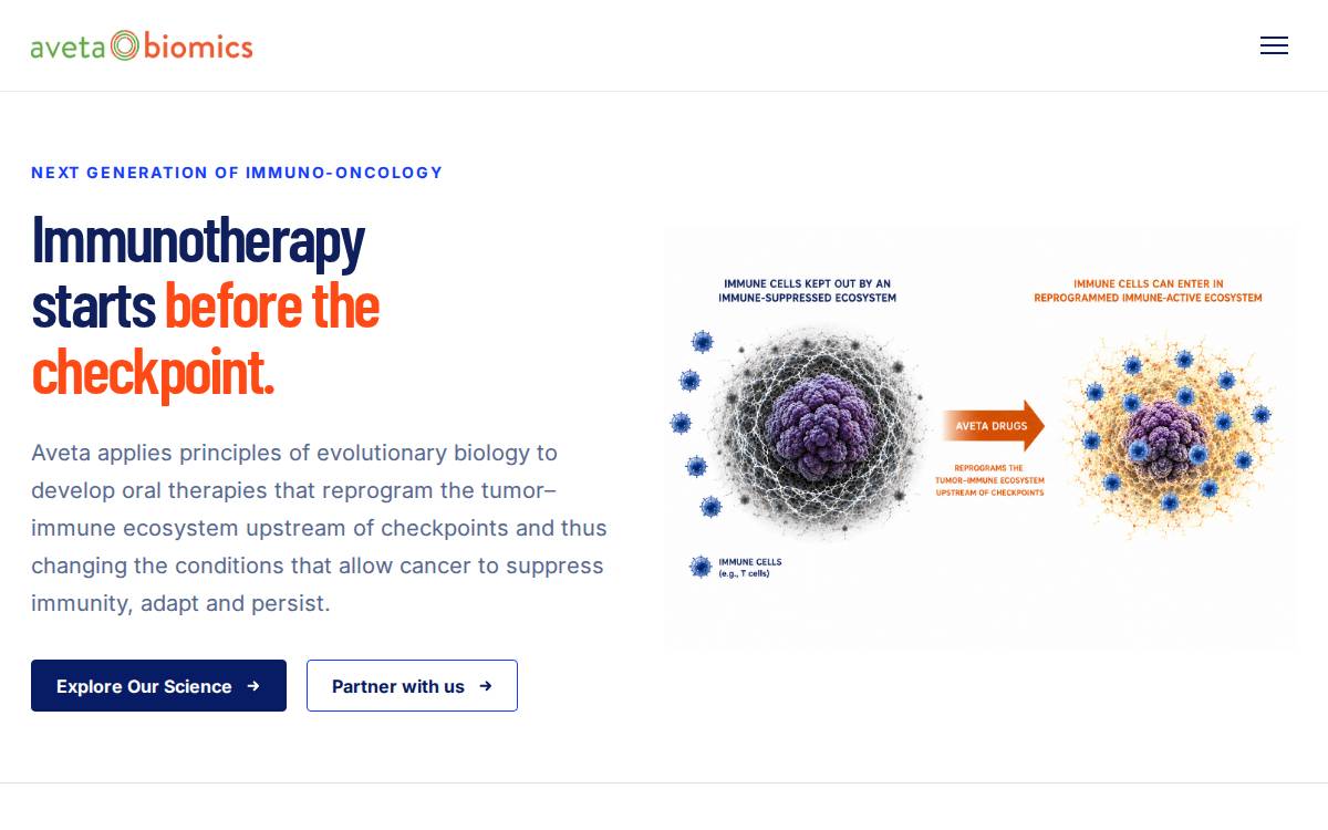 Aveta Biomics website preview