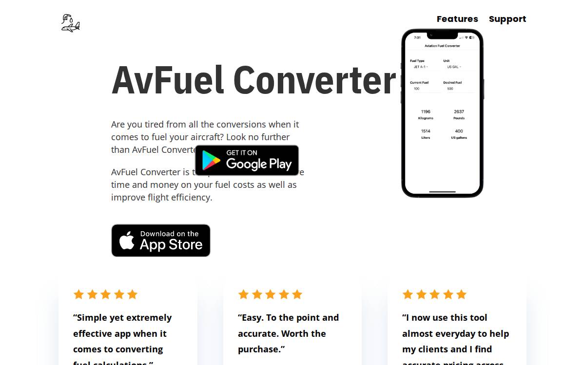 Avfuelconverter website preview