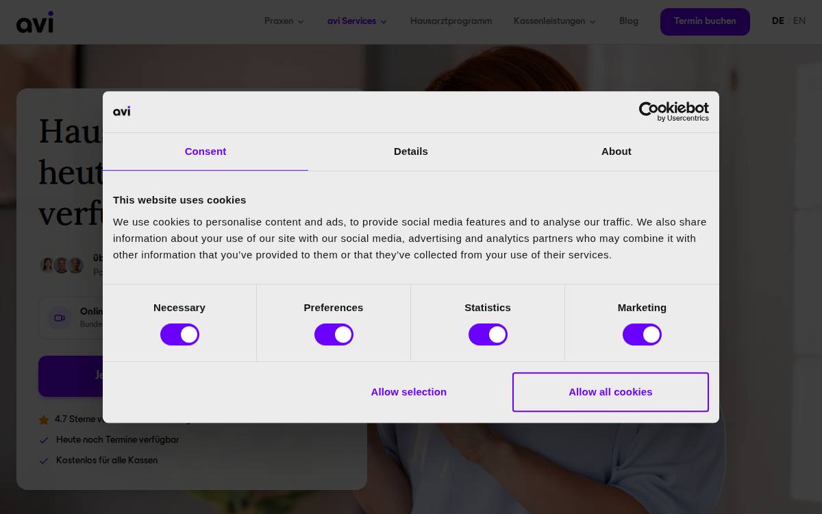 Avi Medical website preview