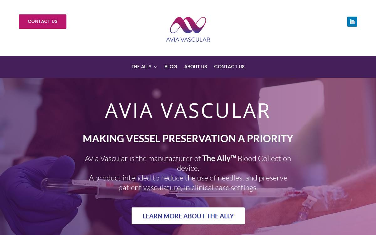 Avia Vascular website preview