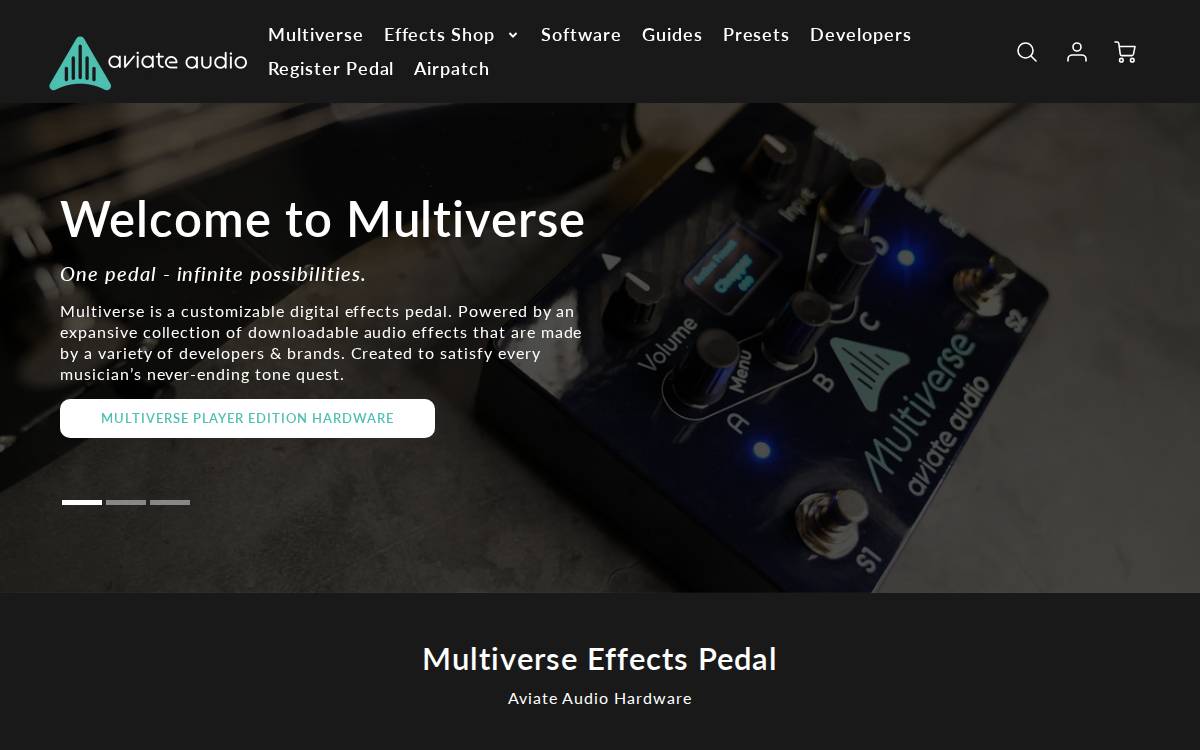 Aviateaudio website preview