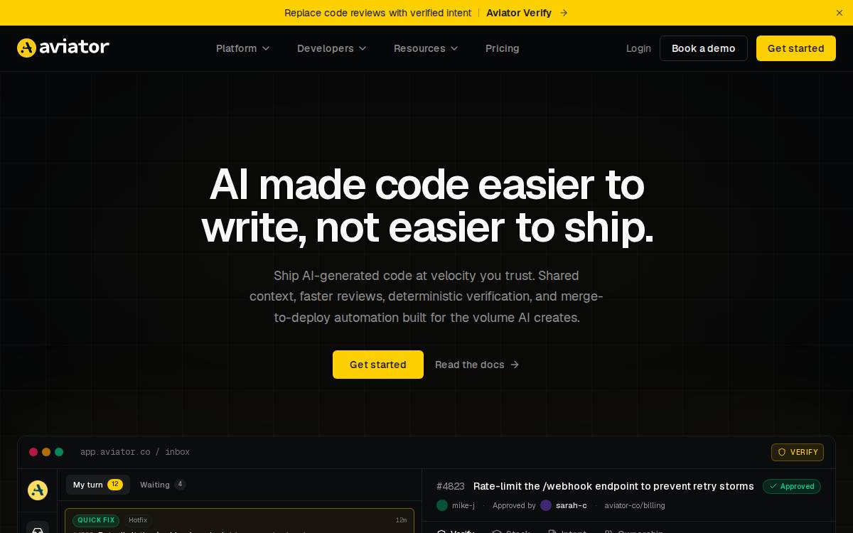 Aviator website preview