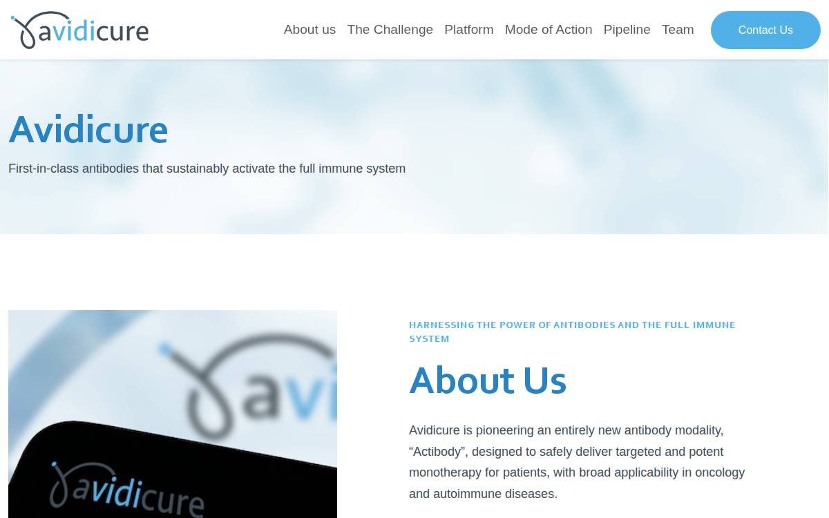 Avidicure website preview