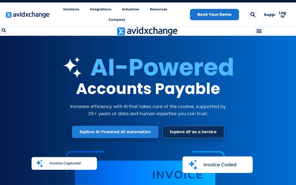 AvidXchange website preview