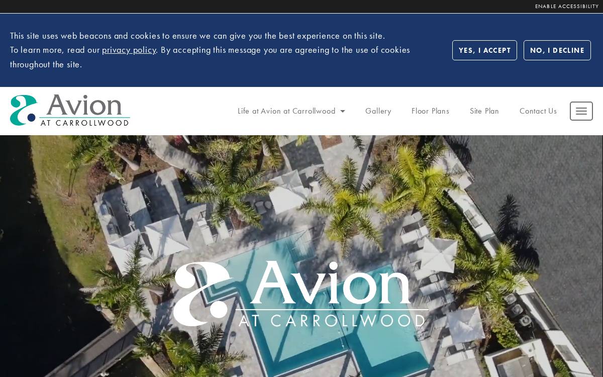 Avion at Carrollwood website preview