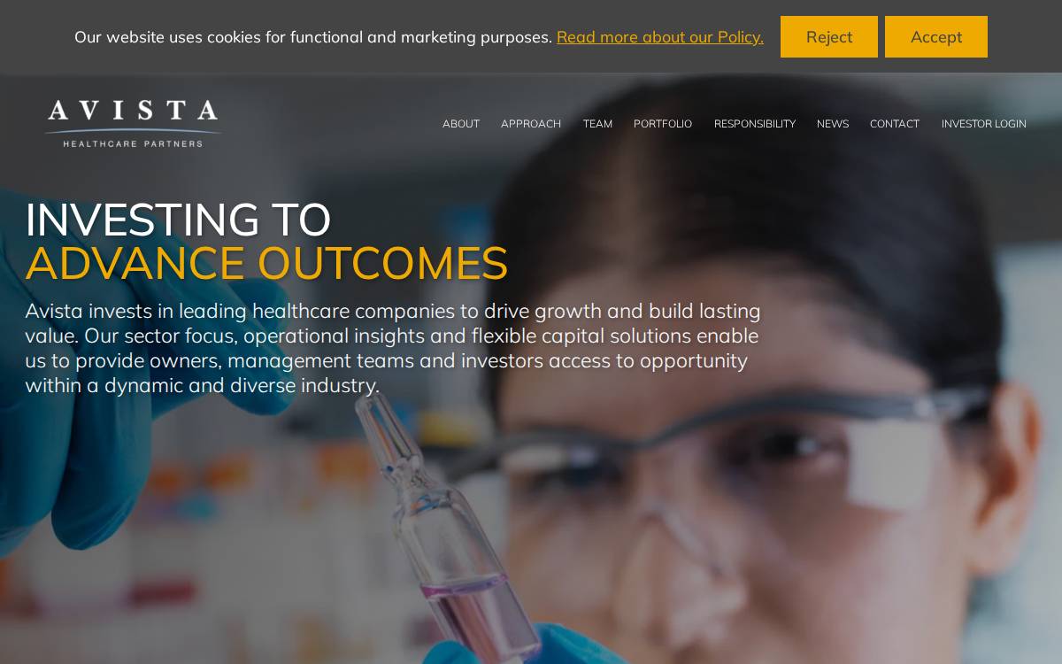 Avista Capital Partners website preview