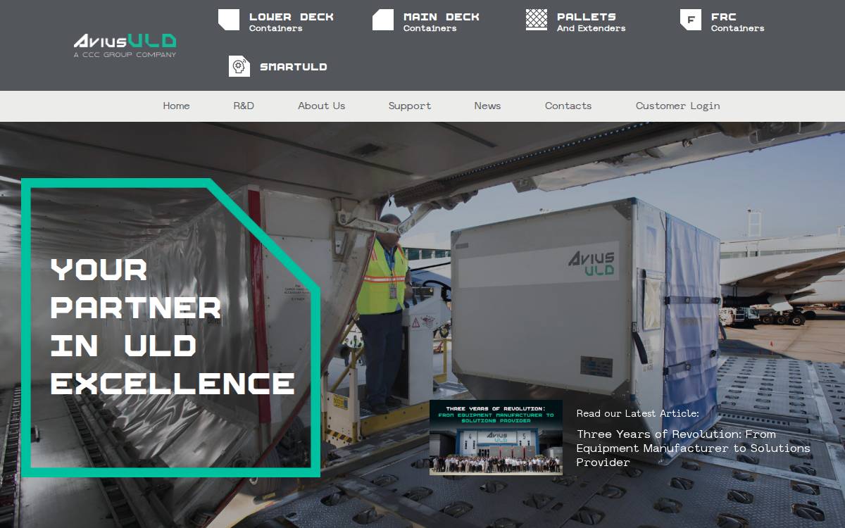 AviusULD website preview